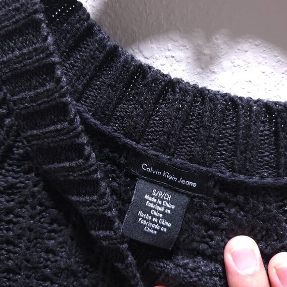 Calvin Klein Chunky Knit Black Sweater‎ | Size Small - Picture 6 of 11